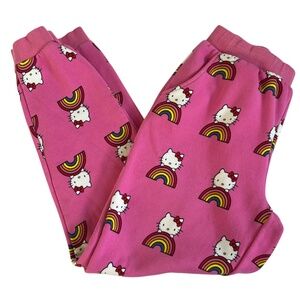 Modcloth for Hello Kitty Jogger Sweatpants Fleece Rainbows Pink Size L